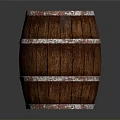 Vintage Wooden Barrel With Metal Hoops For Home Storage And Decor