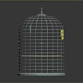 Light Blue Metal Frame Birdcage With Wooden Perch And Base Tray For Pet Supplies