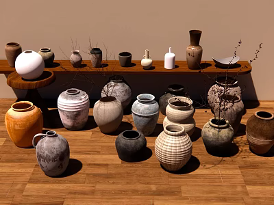 Modern Pottery Pot Ceramic Jar 3d model