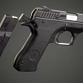 Modern Black Pistols With Textured Grip And Metallic Barrel Design