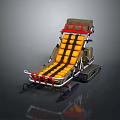 Yellow Cushioned Crawler Seat With Metal Frame And Snow Tracks For Outdoor Winter Use