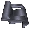 Navy Blue Modern Unique Shaped Sofa With Velvet Upholstery And Curved Arms