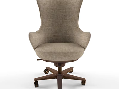 Modern Comfortable Linen Office Chair With Swivel Base And Rolling Casters 3d model