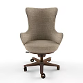 Modern Comfortable Linen Office Chair With Swivel Base And Rolling Casters