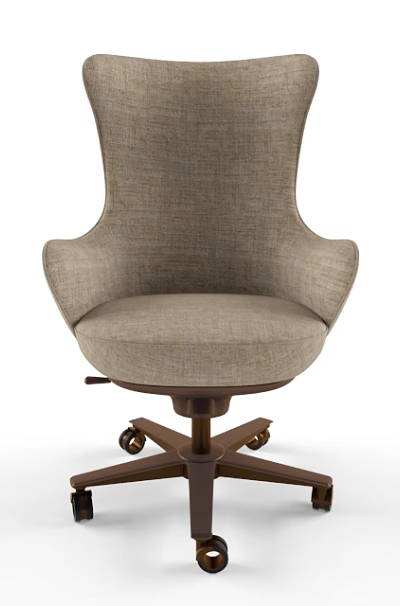 Modern Comfortable Linen Office Chair With Swivel Base And Rolling Casters 3d model
