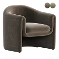 Gray Velvet Single Sofa With Modern Design Curved Armrests And Comfortable Seat