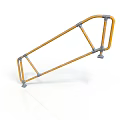 Orange Silver Metal Frame Equipment With Connecting Tubes And Fixed Base