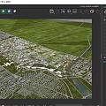 Aerial Planning of Urban City Layout With Green Spaces And River
