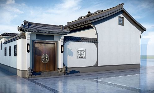 New Chinese Style Folk House Huizhou Architecture Courtyard Folk House 3d model