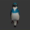Vibrant Blue And White Kingfisher With Long Black Beak And Red Feet On Gray Background