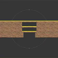 Curved And Straight Road Segment Models With Brick Base Gray Pavement White Lane Lines 3d model