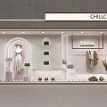 Elegant Modern Clothing Window Display With Dress Coats Shoes And Decorations