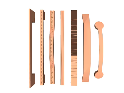 Modern Metal Door Handles With Various Designs Shapes And Decorative Styles 3d model