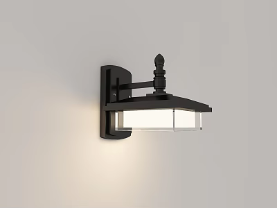 Modern Black Wall Sconce With Glass Shade And Soft Illumination 3d model