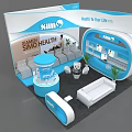 Xiamen SIHO Health Exhibition Booth With Blue White Design And Display Area