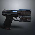 3D Rendered Black Tactical Pistol With Modern Design And Textured Ergonomic Grip