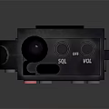 Black Handheld Wireless Doorbell With Display Screen Control Buttons And Antenna