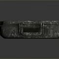 Sturdy Black Long Rectangular Weapon Case With Metal Rivets And Straps
