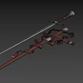 Medieval Style Leather Sword with Shiny Blade Scabbard and Detailed Belt Straps