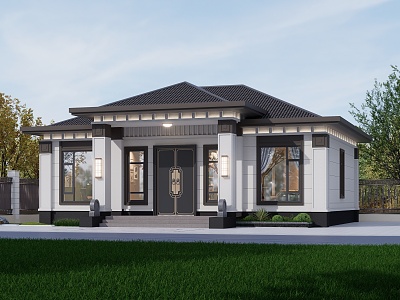 New Chinese-style one-story villa model