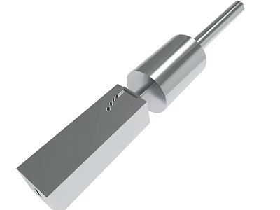 Silver Metal Cutting Tool With Cylindrical Shank And Flat Blade Structure 3d model