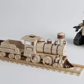 Wooden Building Blocks Creative Steam Train And Robot Model Toy Creations