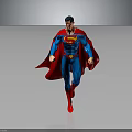 Dynamic Superhero In Blue Costume With Red Cape And Chest S Symbol Running Pose