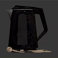 Stylish Dark Colored Electric Kettle With Copper Cord And Plug Design 3d model