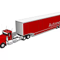 Red Semi Truck With Enclosed Trailer Featuring Automotive Branding And Design