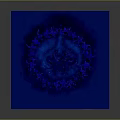 Blue Decorative Plant Arrangement With Circular Structure And Tree Branch On Square Base