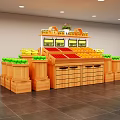 Supermarket Shelf Fruit and Vegetable Rack Fruit and Vegetable Rack Fresh Area Scene Pile Heap Wenchuang Department Store 3d model
