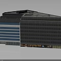 Modern Commercial Building With Glass Facade Retail Shops And Irregular Roof Design