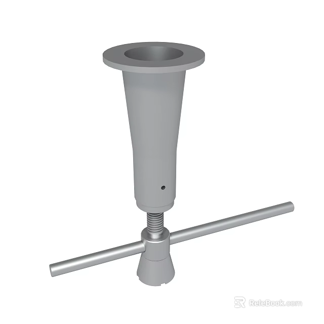 Metal Conical Device With Threaded Base And Horizontal Rod Component 3d model 