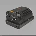 Gray Industrial Control Device With Dial Gauge Knobs Connectors And Square Base 3d model