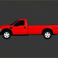 Red Ford Pickup Truck With Black Accents And Reflective Exterior Design