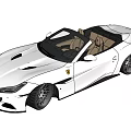 White Ferrari Convertible Car With Red Brake Calipers And Sleek Exterior Design