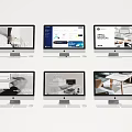 Multiple Computer Monitors Displaying Various Design Interfaces And Web Layouts 3d model