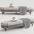 Modern bed end stool 3d model