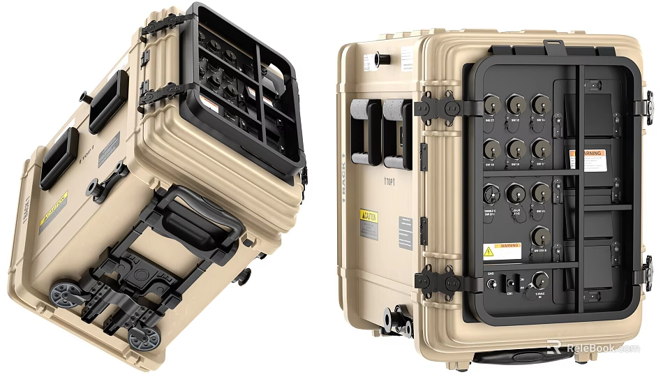 Industrial Equipment Rugged Case With Control Panel Multiple Ports Latches Handles And Waterproof Design 3d model 
