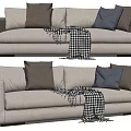 Modern Double Sofa Three-Seat Sofa Multiplayer Sofa 3d model