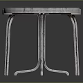 Modern Rectangular And Round Tables With White Tabletop And Metal Legs 3d model