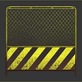 Yellow Grid Safety Barrier With Black Yellow Warning Stripes For Construction Site