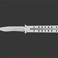 Silver Butterfly Knife With Sharp Blade Metal Handle And Reflective Surface 3d model