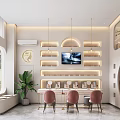 Modern Beauty Studio Interior With Lighting Chairs And Plant 3d model