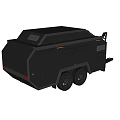 Grey Functional Trailer Vehicle Featuring Towing Hitch And Storage Compartments 3d model