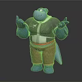 Blue Anthropomorphic Game Character With Gray Top Brown Pants And Open Hands Gesturing 3d model