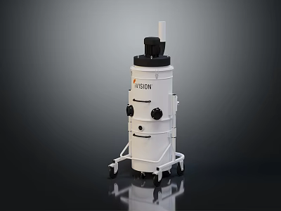 VISCOM White Vacuum Cleaner With Black Components And Wheels For Daily Use 3d model