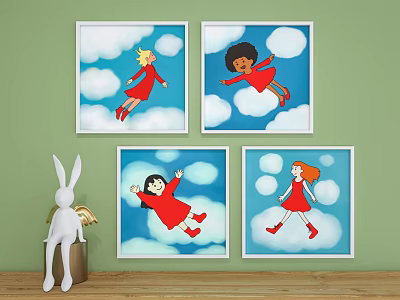 modern figure painting children figure painting 3d model