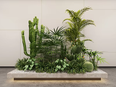 indoor landscaping plant pile 3d model plant gravel 3d model