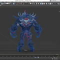 Game And Movie Character With Muscular Build Spiked Armor Red Accents And Clawed Hands